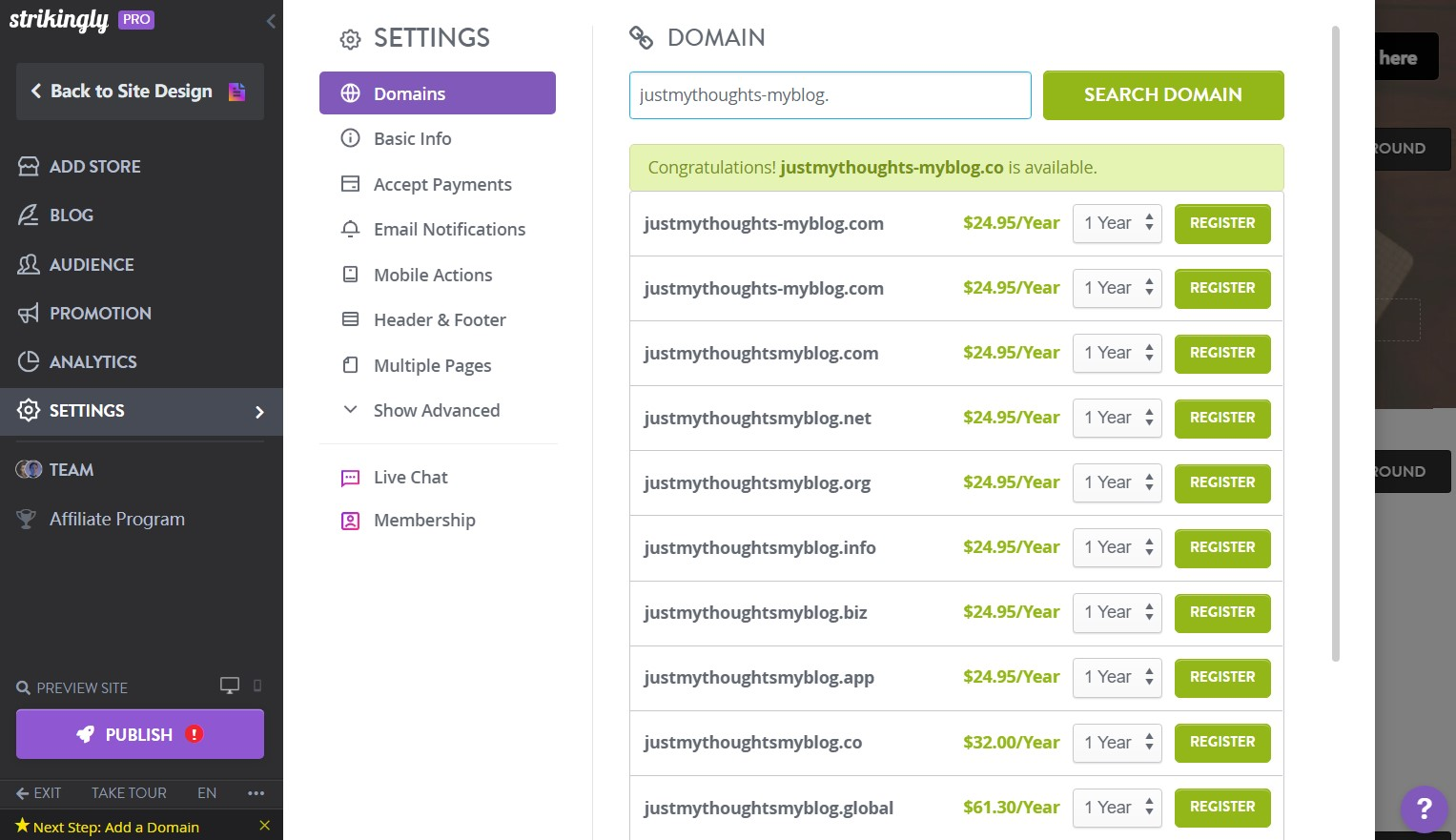 Strikingly Domain Options Strikingly Domain Options
